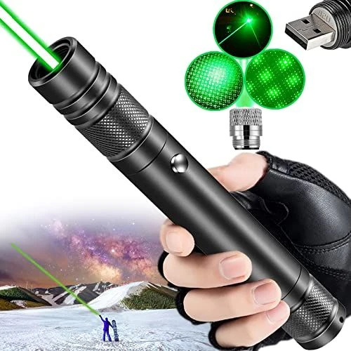 High Powered Green Laser Pointer Rechargeable Adjustable Beam Green Laser Pointer Pen,Black - Image 1 - Gearmandu