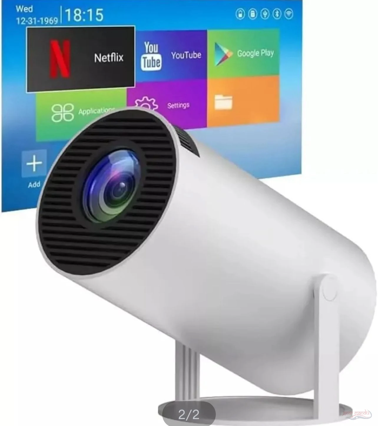 HY300 Freestyle Android 11.0 Led Smart 180 Degree Projector 4k support - Image 1 - Gearmandu