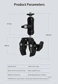 Jmary SR-56 Super Clamp Camera Bike Motorcycle Mount, Handlebar Tube Bar Holder Attach Clip 360 Magic Arm Extension Adapter Cycling - Image 1 - Gearmandu