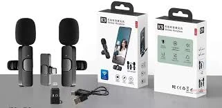 K9 Dual Wireless Collar Clip Professional Microphone For Live, Video, Sound Recorded Type-C & iphone - Image 2 - Gearmandu