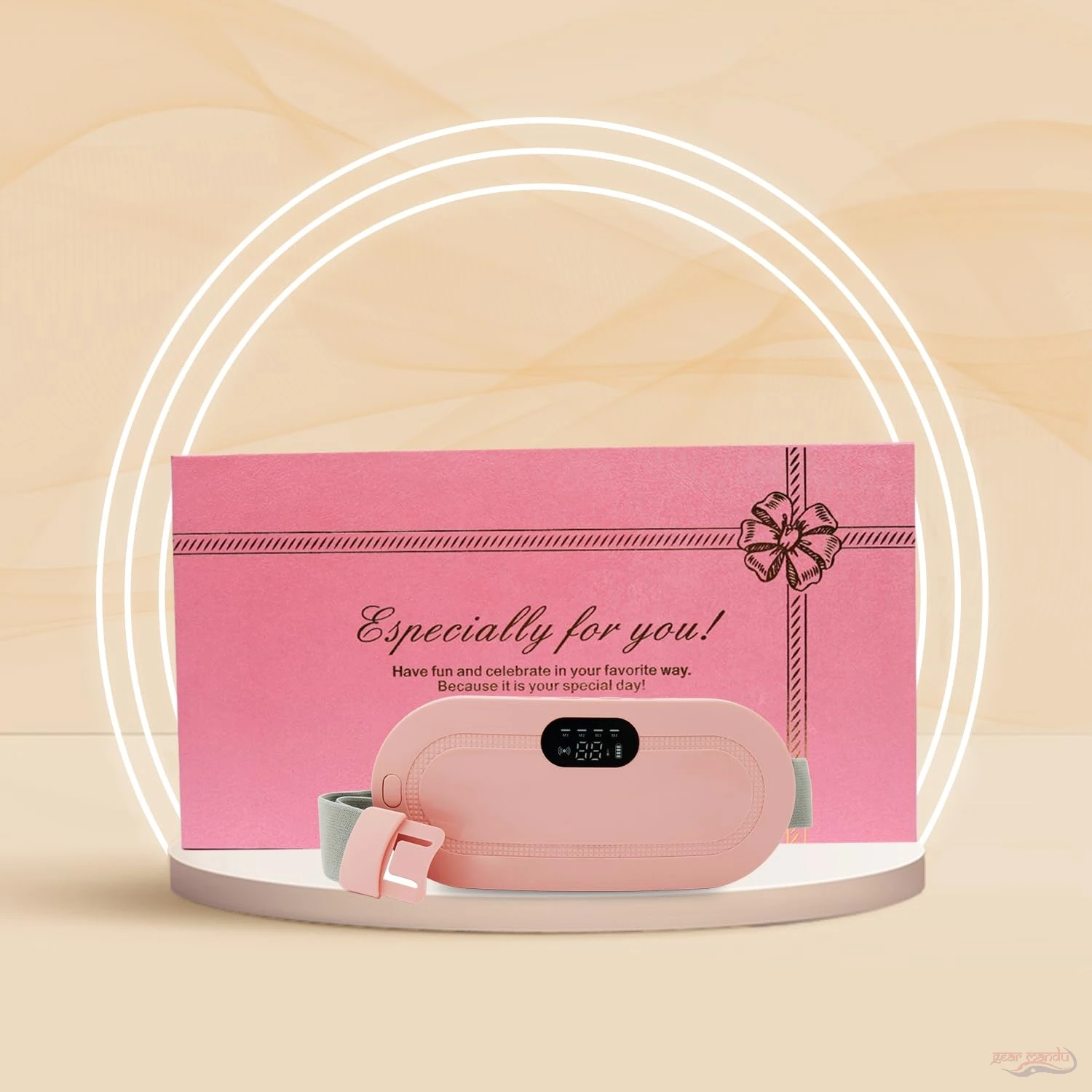 Menstrual Heating Pad, Electric Cramp Relief Waist Belt Device, Heating Pads With 3 Heat Levels And 3 Vibration Massage Modes,menstrual Period, Back Or Belly Pain Relief For Women And Girl - Gearmandu