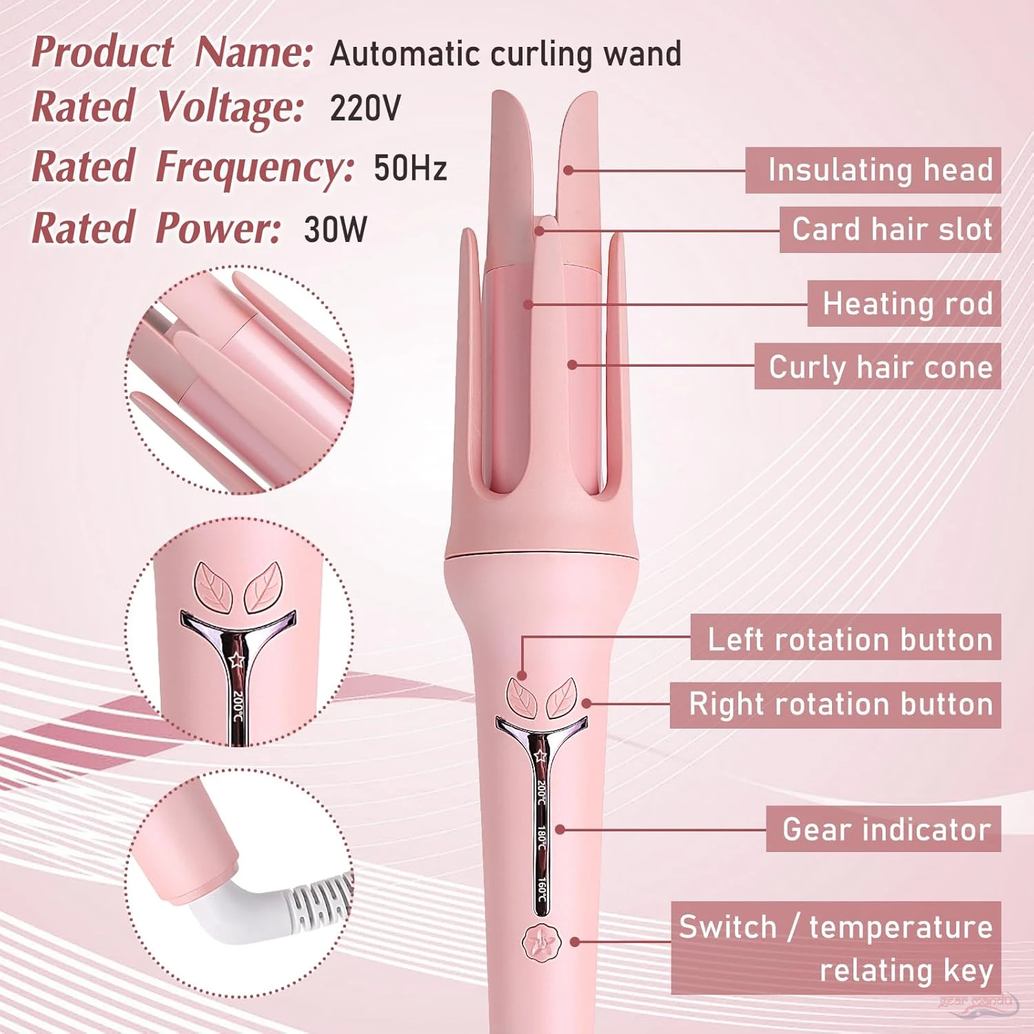 Rotating Head Curling Iron Hair Curler Automatic Curly Hair Machine - Gearmandu