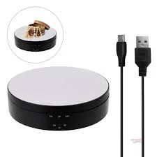 Electric Rotating Visualizer 360° Turntable USB Charge Display Stand for Video Prop Jewelry Shoes Black - Gearmandu